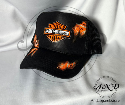 HD bar and shield bandana trucker hat